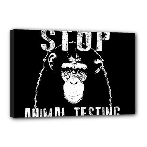 Stop Animal Testing - Chimpanzee  Canvas 18  X 12  by Valentinaart