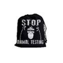 Stop Animal Testing - Chimpanzee  Drawstring Pouches (Medium)  View1