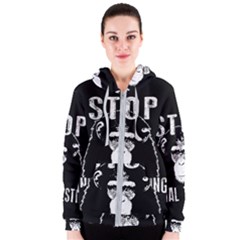 Stop Animal Testing - Chimpanzee  Women s Zipper Hoodie by Valentinaart