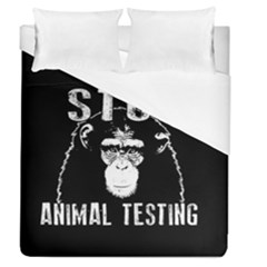 Stop Animal Testing - Chimpanzee  Duvet Cover (queen Size) by Valentinaart