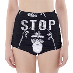 Stop Animal Testing - Chimpanzee  High-waisted Bikini Bottoms by Valentinaart