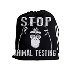 Stop Animal Testing - Chimpanzee  Drawstring Pouches (extra Large) by Valentinaart