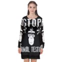 Stop Animal Testing - Chimpanzee  Long Sleeve Chiffon Shift Dress  View1