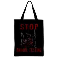 Stop Animal Testing - Rabbits  Zipper Classic Tote Bag by Valentinaart