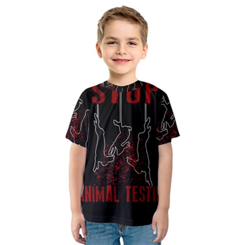 Stop Animal Testing - Rabbits  Kids  Sport Mesh Tee by Valentinaart