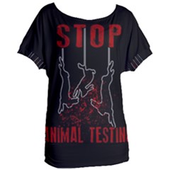 Stop Animal Testing - Rabbits  Women s Oversized Tee by Valentinaart