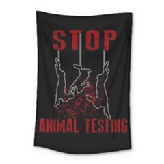 Stop Animal Testing - Rabbits  Small Tapestry by Valentinaart