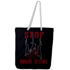 Stop Animal Testing - Rabbits  Full Print Rope Handle Tote (large) by Valentinaart