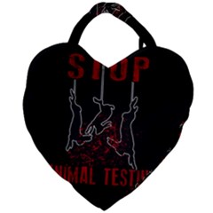 Stop Animal Testing - Rabbits  Giant Heart Shaped Tote by Valentinaart