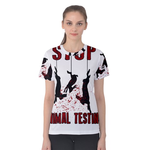 Stop Animal Testing - Rabbits  Women s Cotton Tee by Valentinaart