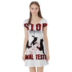 Stop Animal Testing - Rabbits  Short Sleeve Skater Dress by Valentinaart