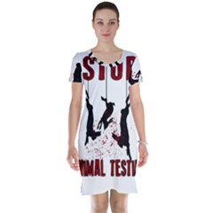 Stop Animal Testing - Rabbits  Short Sleeve Nightdress by Valentinaart