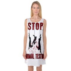 Stop Animal Testing - Rabbits  Sleeveless Satin Nightdress by Valentinaart