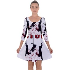 Stop Animal Testing - Rabbits  Quarter Sleeve Skater Dress