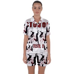 Stop Animal Testing - Rabbits  Satin Short Sleeve Pyjamas Set by Valentinaart