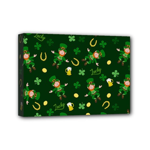 St Patricks Day Pattern Mini Canvas 7  X 5  by Valentinaart