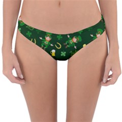 St Patricks Day Pattern Reversible Hipster Bikini Bottoms by Valentinaart