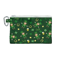 St Patricks Day Pattern Canvas Cosmetic Bag (medium) by Valentinaart