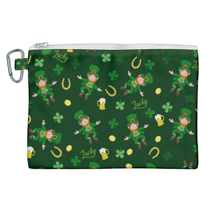 St Patricks day pattern Canvas Cosmetic Bag (XL)