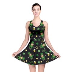 St Patricks Day Pattern Reversible Skater Dress by Valentinaart