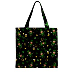 St Patricks Day Pattern Zipper Grocery Tote Bag by Valentinaart