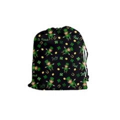 St Patricks Day Pattern Drawstring Pouches (medium)  by Valentinaart