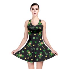 St Patricks Day Pattern Reversible Skater Dress by Valentinaart