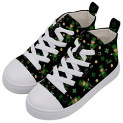 St Patricks Day Pattern Kid s Mid-top Canvas Sneakers