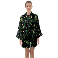 St Patricks Day Pattern Long Sleeve Kimono Robe by Valentinaart