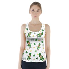 St Patricks Day Pattern Racer Back Sports Top by Valentinaart