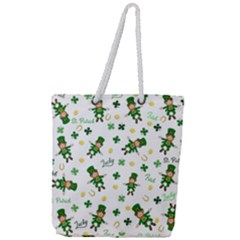 St Patricks Day Pattern Full Print Rope Handle Tote (large) by Valentinaart