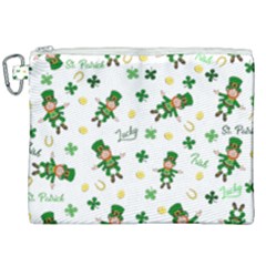 St Patricks Day Pattern Canvas Cosmetic Bag (xxl) by Valentinaart