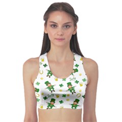 St Patricks Day Pattern Sports Bra by Valentinaart