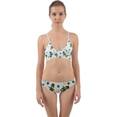 St Patricks Day Pattern Wrap Around Bikini Set by Valentinaart