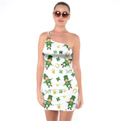 St Patricks Day Pattern One Soulder Bodycon Dress by Valentinaart