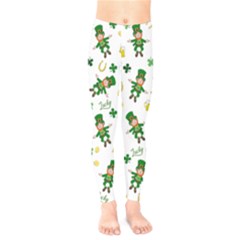 St Patricks Day Pattern Kids  Legging by Valentinaart