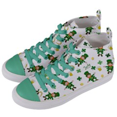 St Patricks Day Pattern Women s Mid-top Canvas Sneakers by Valentinaart