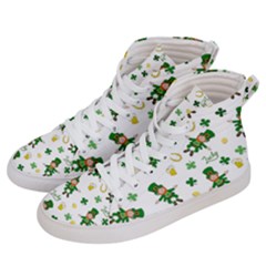 St Patricks Day Pattern Men s Hi-top Skate Sneakers by Valentinaart