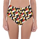 Colorful Abstract Pattern Reversible High-Waist Bikini Bottoms View3