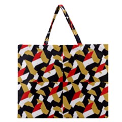 Colorful Abstract Pattern Zipper Large Tote Bag by dflcprints