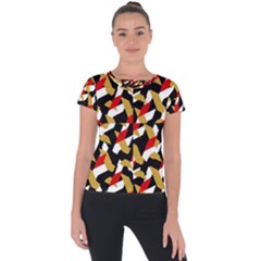 Colorful Abstract Pattern Short Sleeve Sports Top  by dflcprints