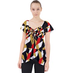 Colorful Abstract Pattern Lace Front Dolly Top by dflcprints