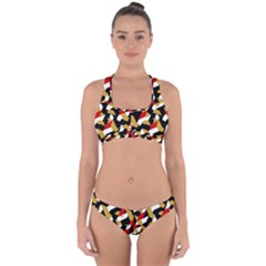 Colorful Abstract Pattern Cross Back Hipster Bikini Set by dflcprints