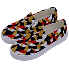 Colorful Abstract Pattern Kids  Canvas Slip Ons by dflcprints