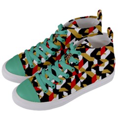 Colorful Abstract Pattern Women s Mid-top Canvas Sneakers by dflcprints