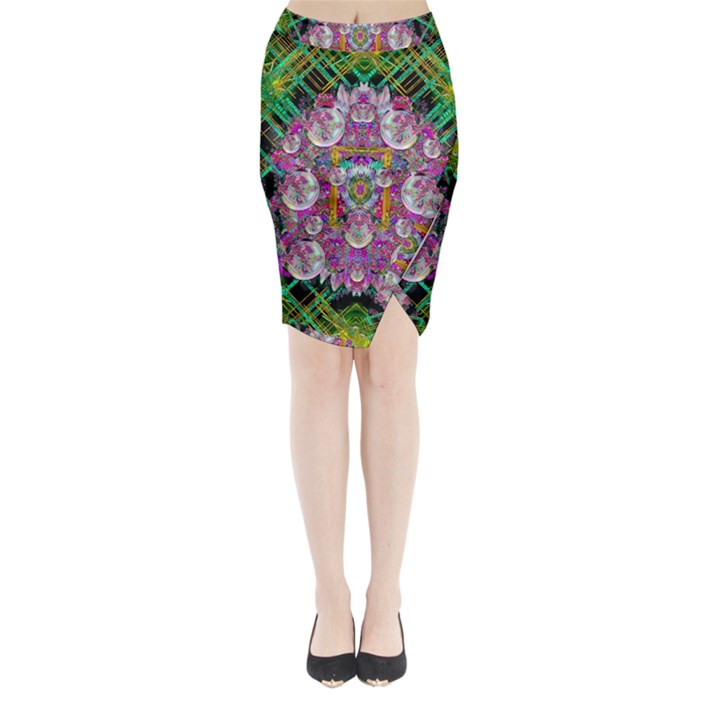 The Most Beautiful Planet Is Earth On The Sky Midi Wrap Pencil Skirt