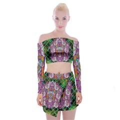 The Most Beautiful Planet Is Earth On The Sky Off Shoulder Top With Mini Skirt Set by pepitasart