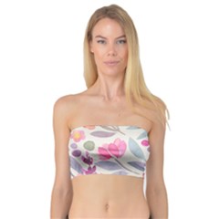 Purple And Pink Cute Floral Pattern Bandeau Top by paulaoliveiradesign