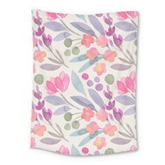 Purple And Pink Cute Floral Pattern Medium Tapestry