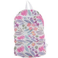 Purple And Pink Cute Floral Pattern Foldable Lightweight Backpack